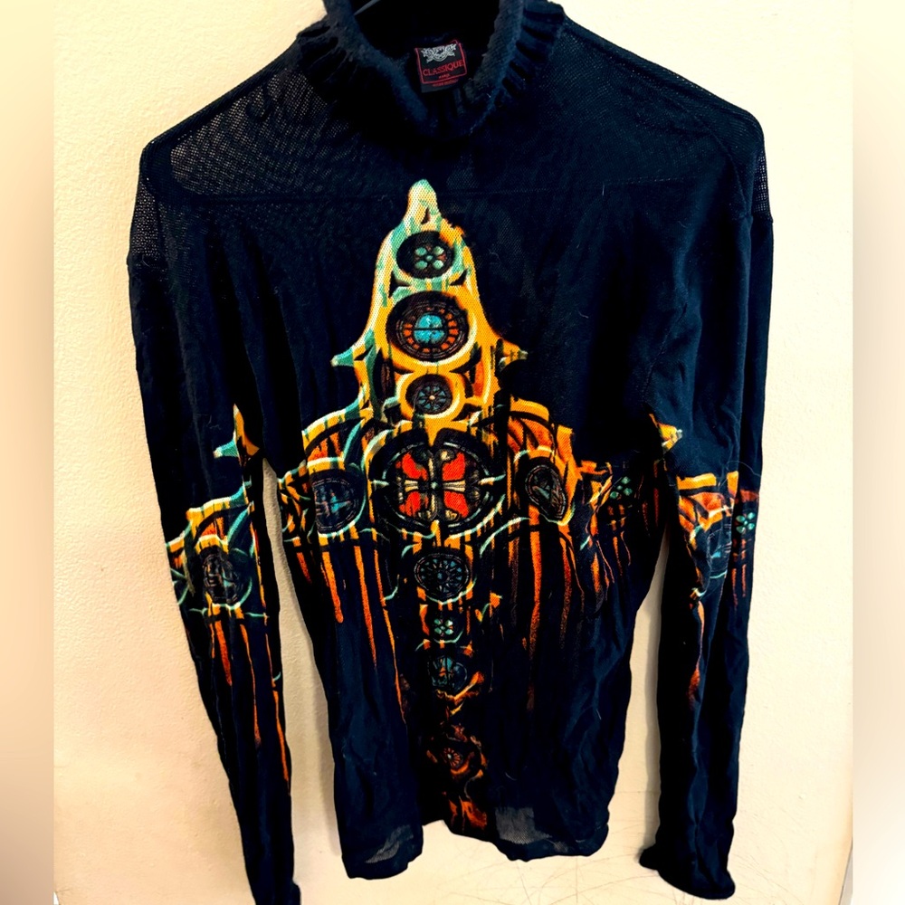 Jean Paul Gaultier F/W 1998 Runway Gothic Cross Mesh Top